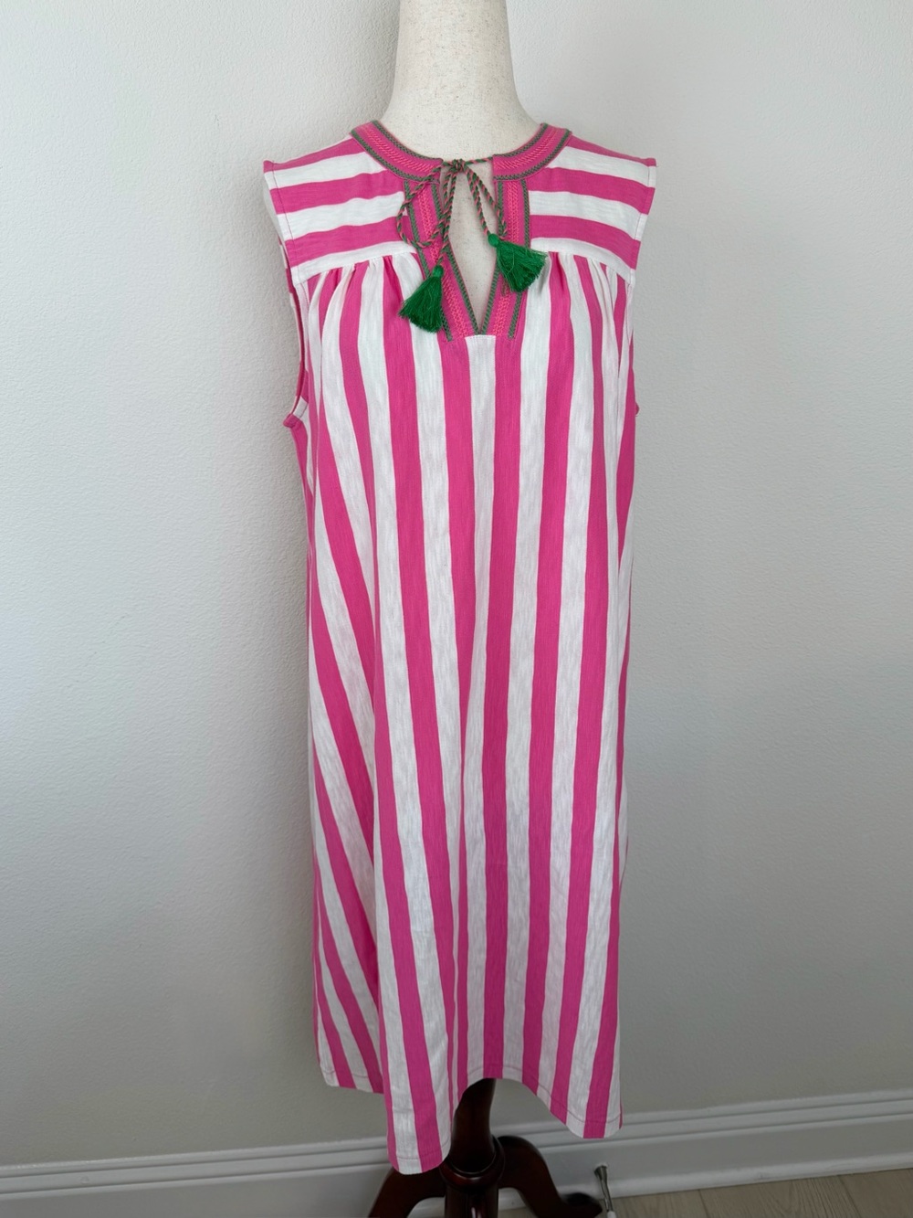 Boden Nadine Notch Cotton Dress in Sangria Sunset Size 6 Reg - Picture 5 of 13